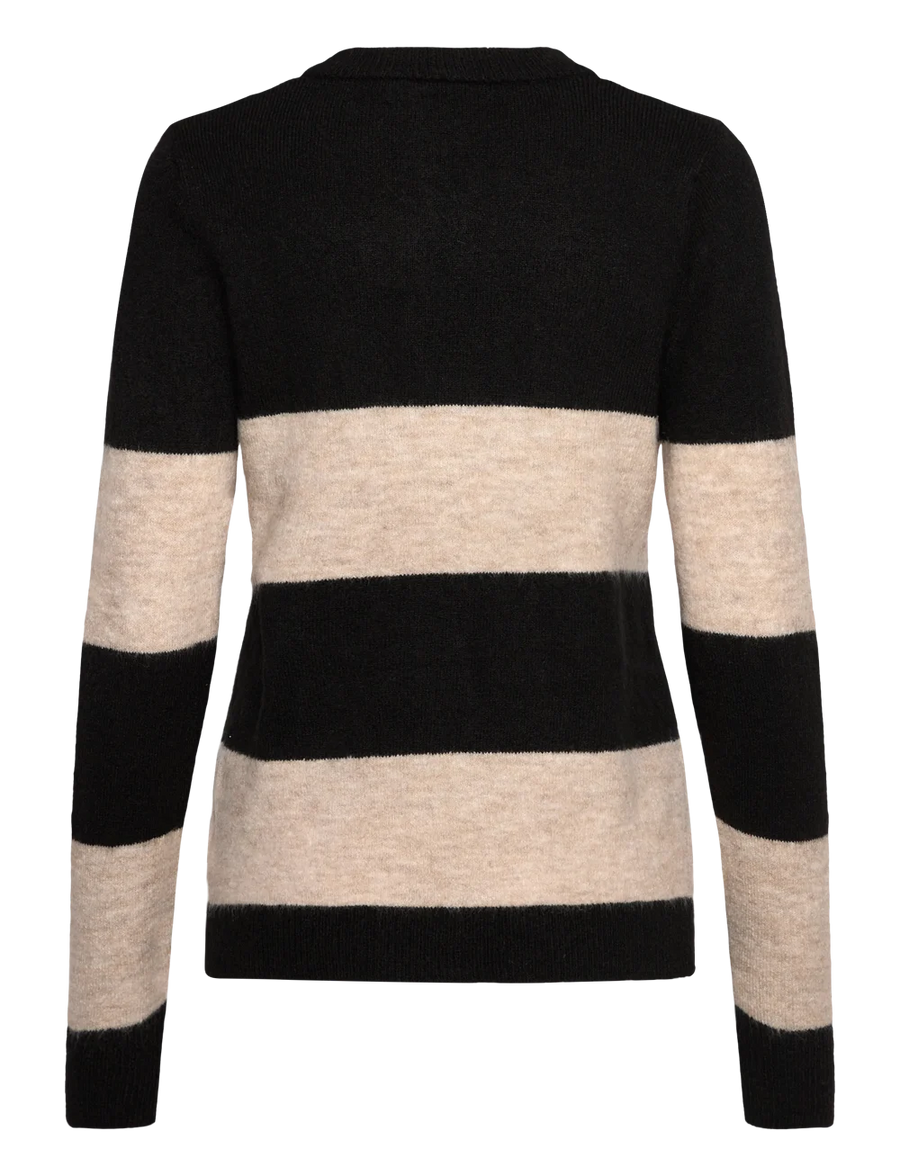 ICHI IHedeen Pullover meteorite stripe, black beige