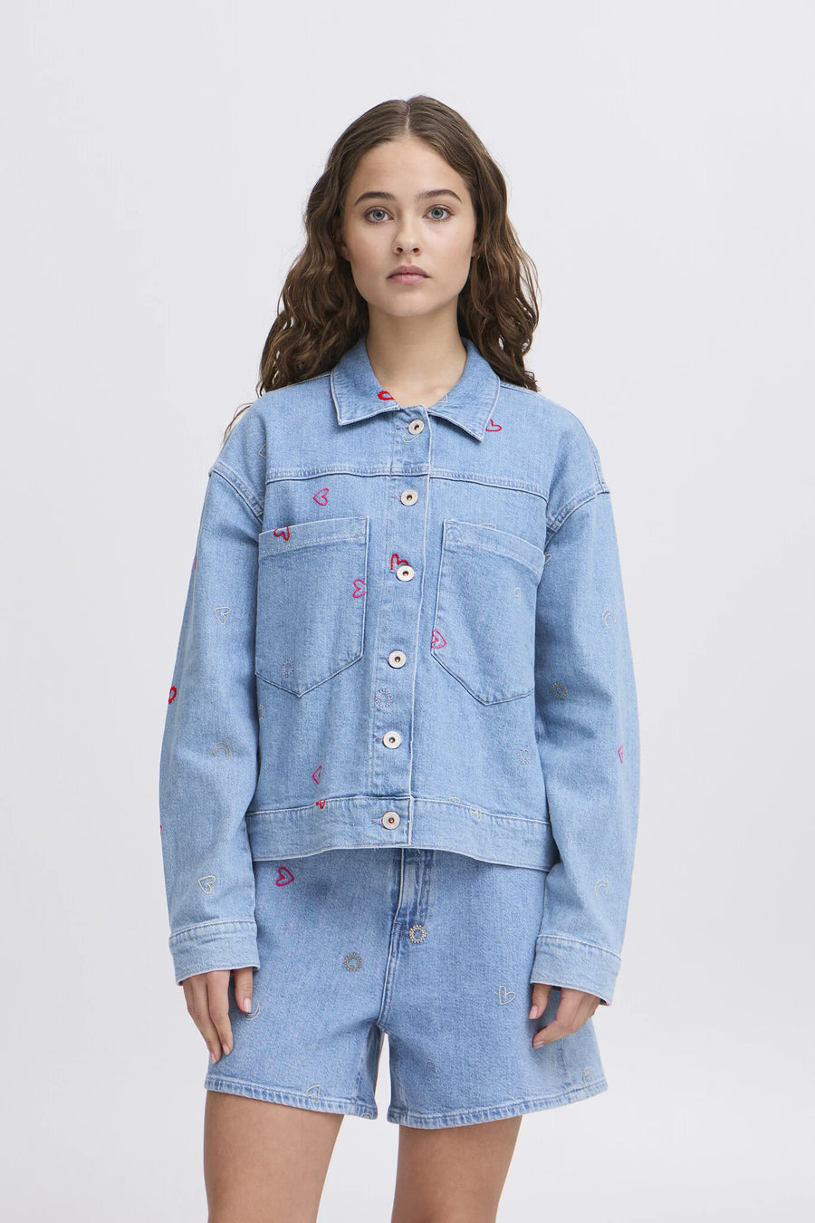 ICHI Ihjaella Jeansjacke light blue washed