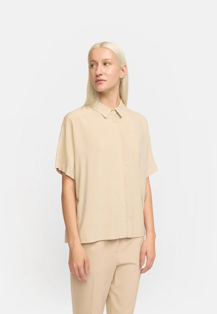 Soft Rebels SRFreedom Bluse SS feather gray, beige