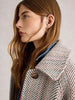 White Stuff Kelsey, Wollmantel, Texture Wool Blend Coat, ivory mlt