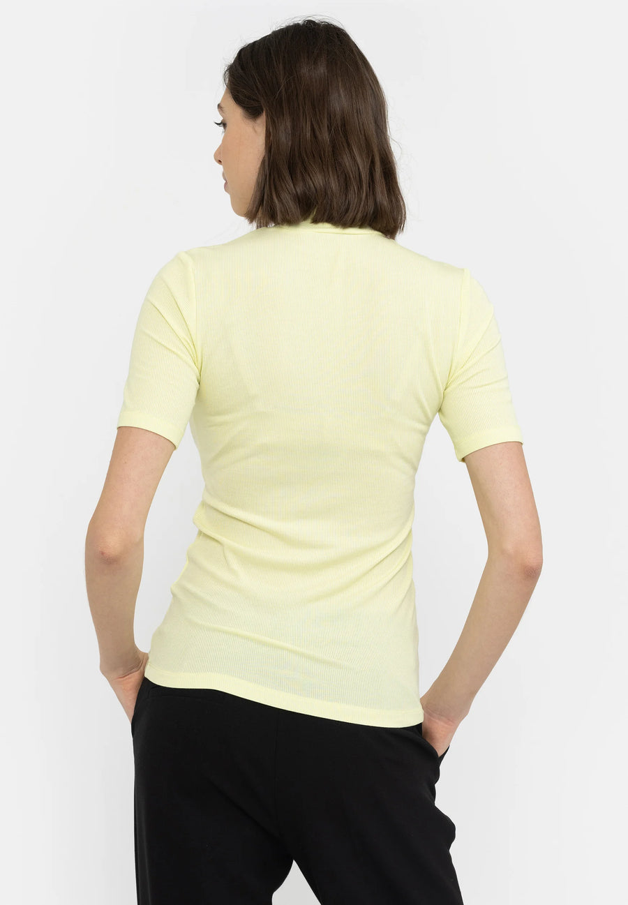 Soft Rebels Srfenja T-Neck T-Shirt pale lime yellow
