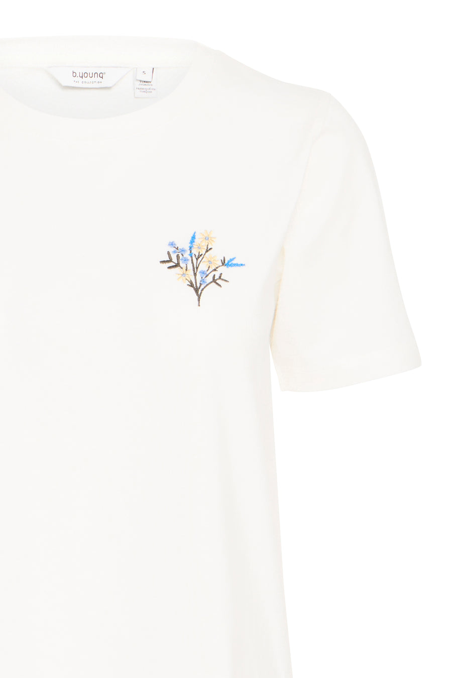 B.young Bysena T-Shirt marshmellow mit blauer Blume