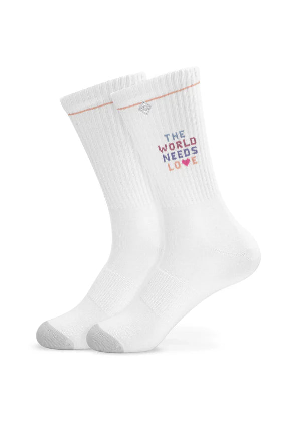 J.Clay Tennissocken The World Needs Love, white