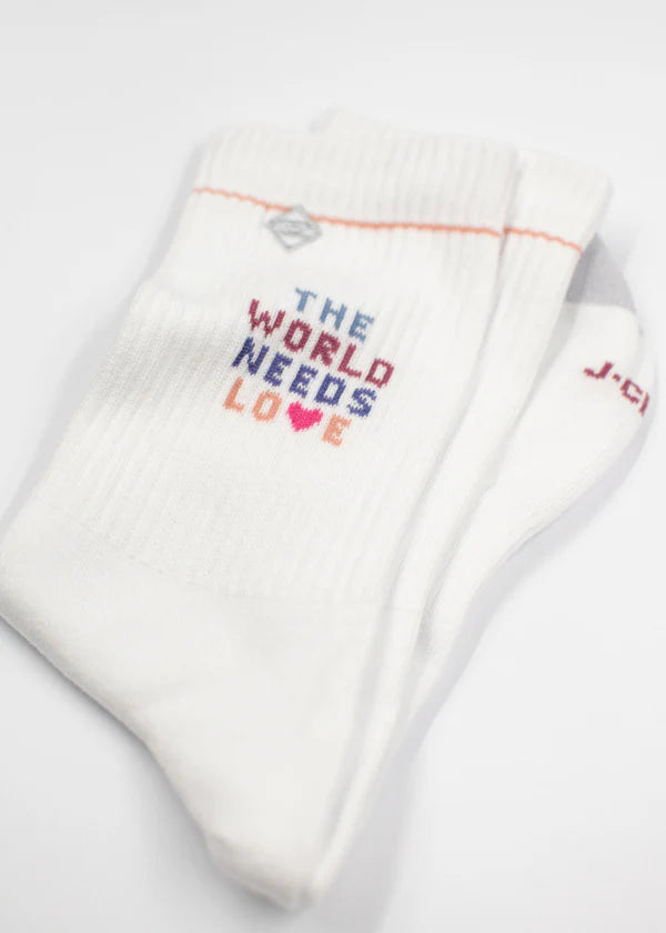 J.Clay Tennissocken The World Needs Love, white