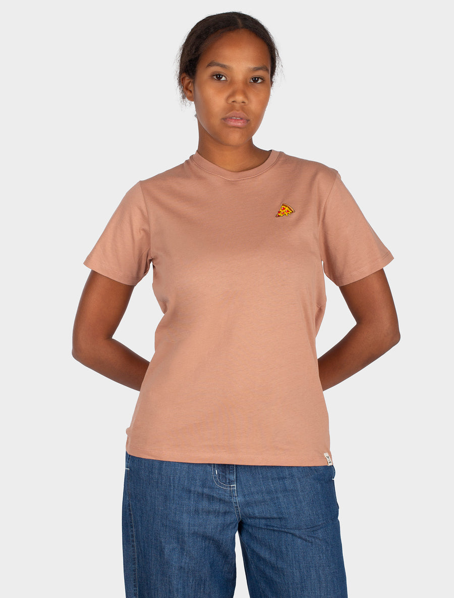 Iriedaily Pizza Love T-Shirt cedar rose