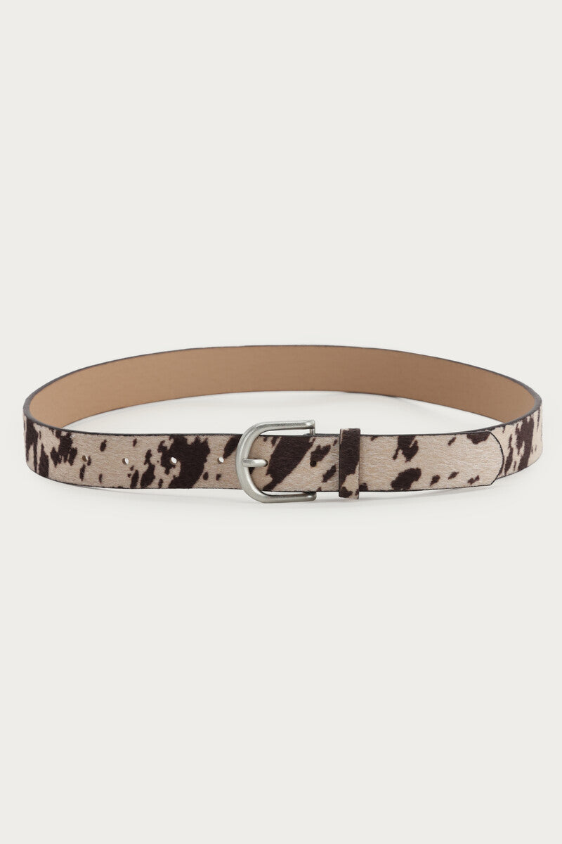MyJewellery Gürtel Kuhflecken braun beige, silberne Schnalle