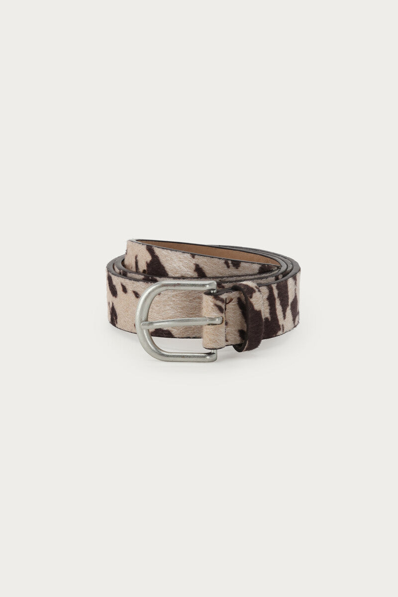 MyJewellery Gürtel Kuhflecken braun beige, silberne Schnalle