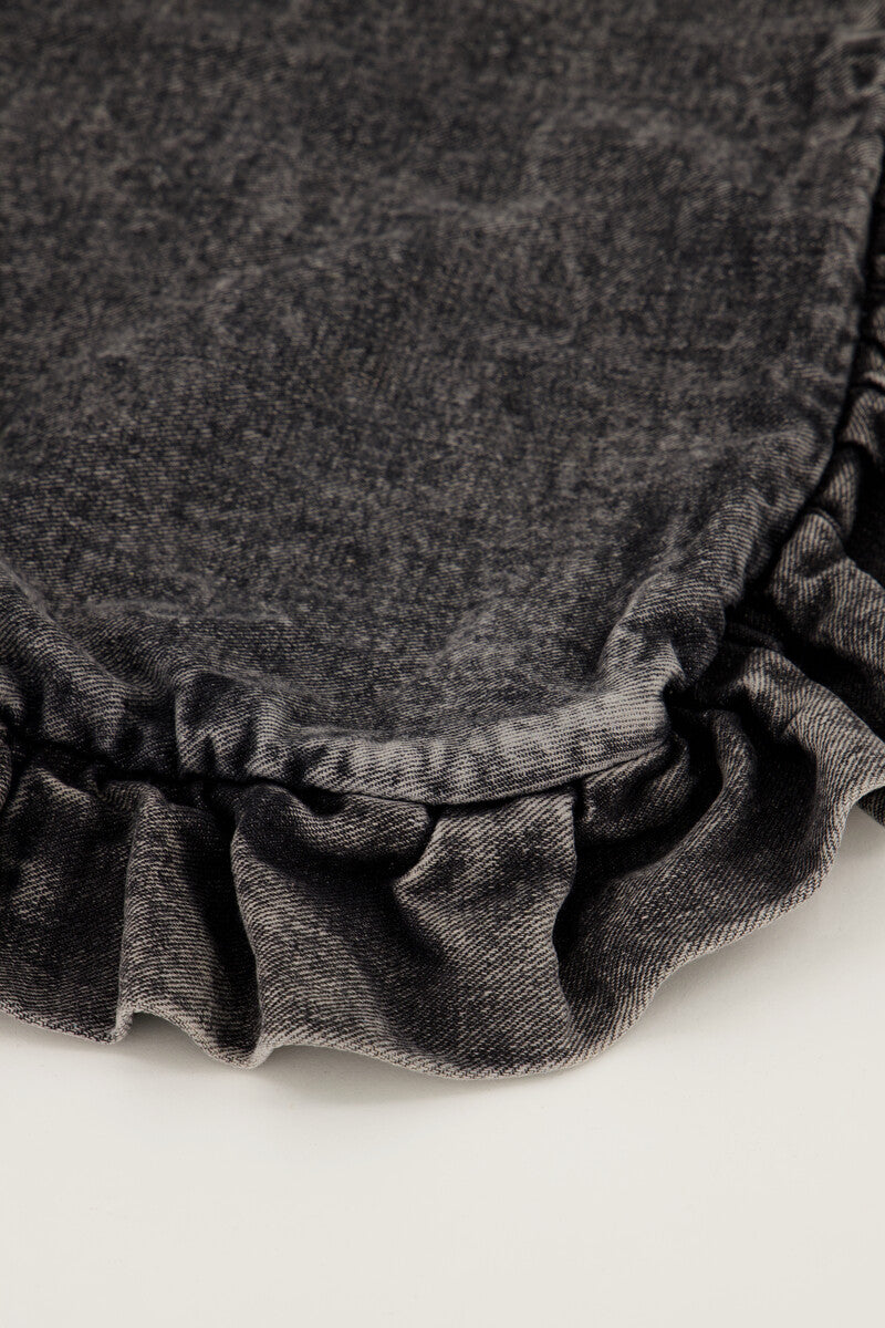My Jewellery Handtasche denim grey mit Rüschen, hoch