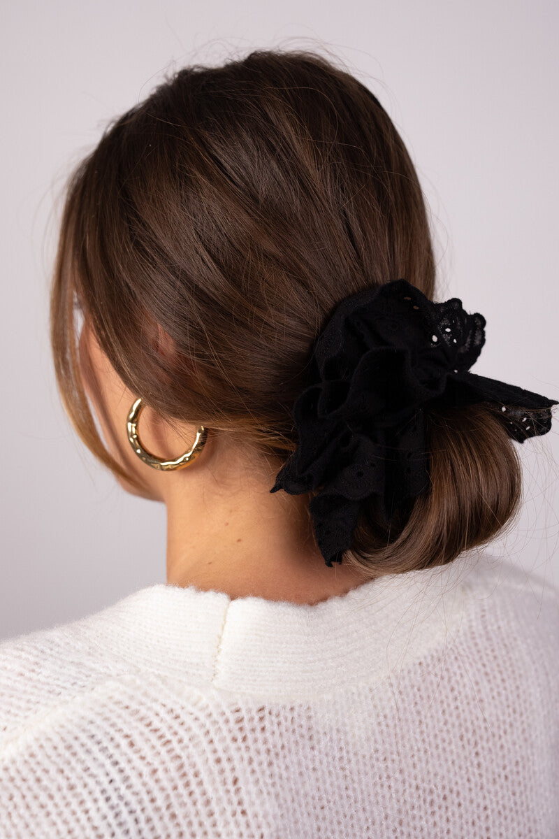 My Jewellery Scrunchie mit Spitze, schwarz