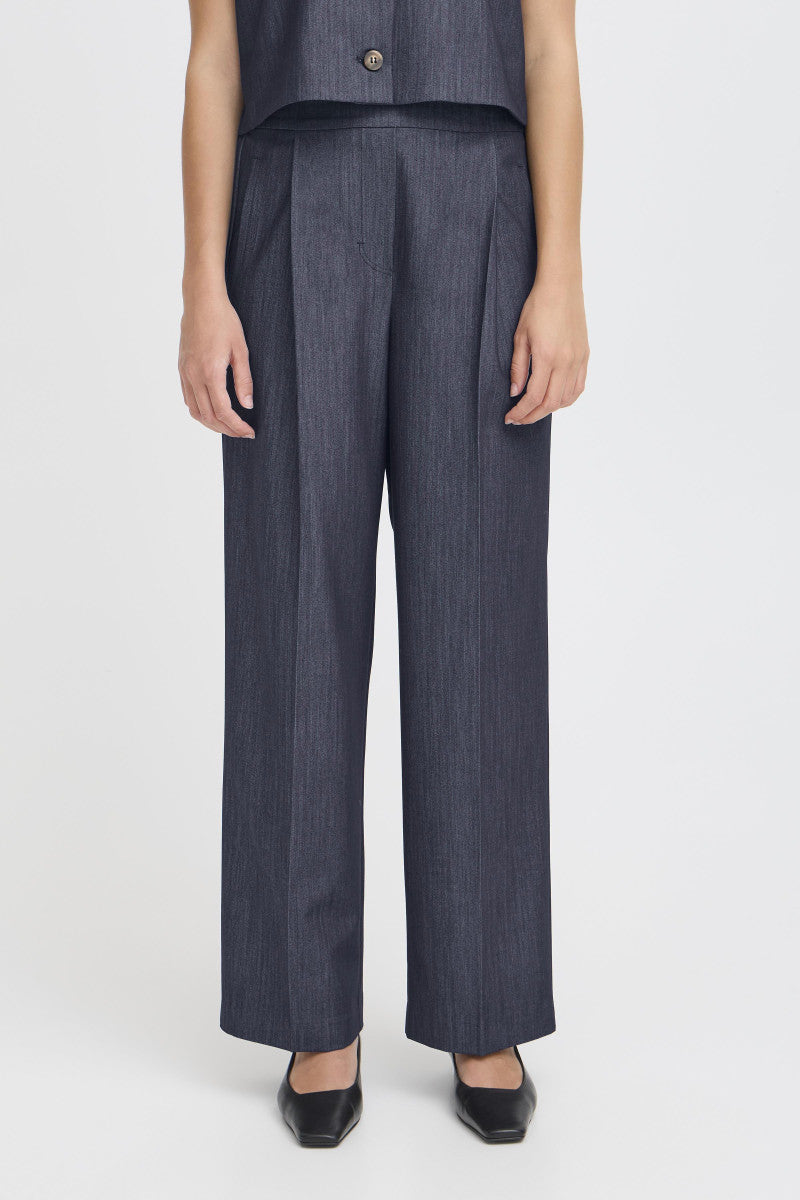 ICHI Ihjumi Stoffhose dark blue