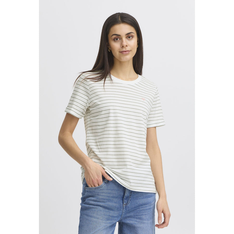 Fransa Framora T-Shirt agarve green art