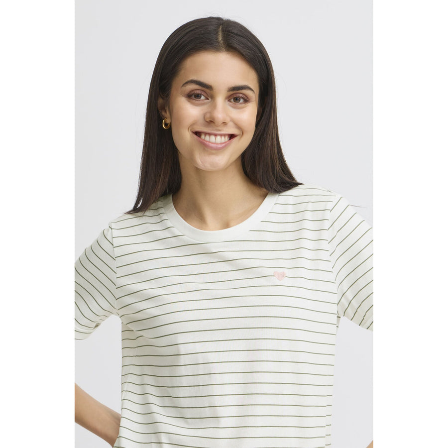 Fransa Framora T-Shirt agarve green art
