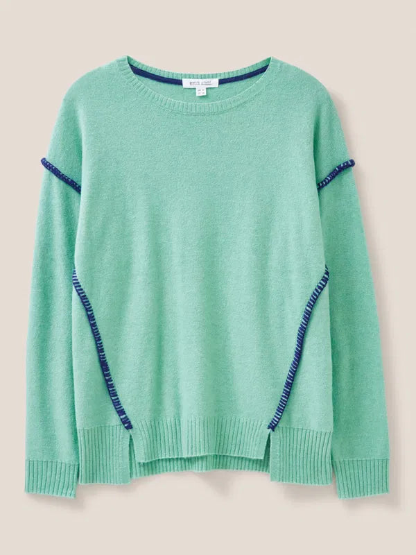 White Stuff Ripple Jumper Pullover lgt green