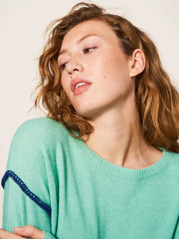 White Stuff Ripple Jumper Pullover lgt green