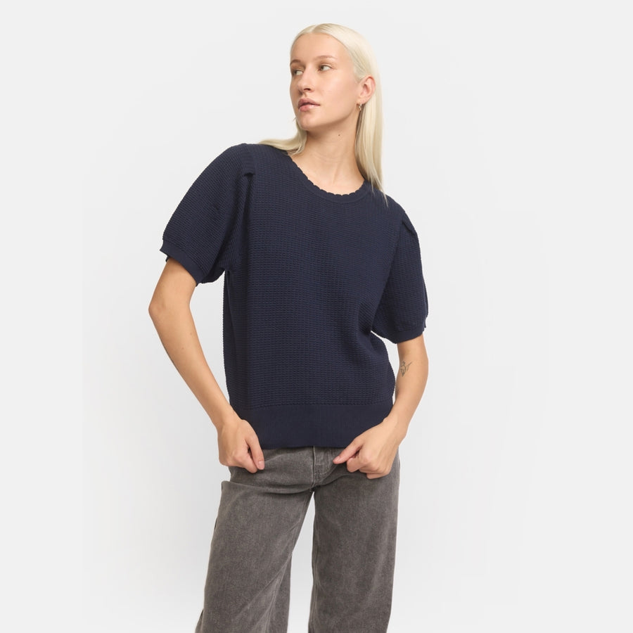 Soft Rebels SRMay Strickpulli Kurzarm, total eclipse