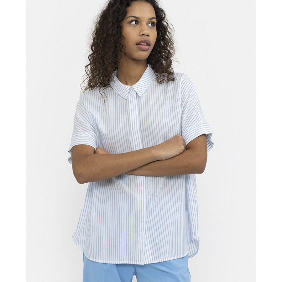 Soft Rebels SRAllysia SS Shirt, Bluse, little boy blue, hellblau weiß gestreift