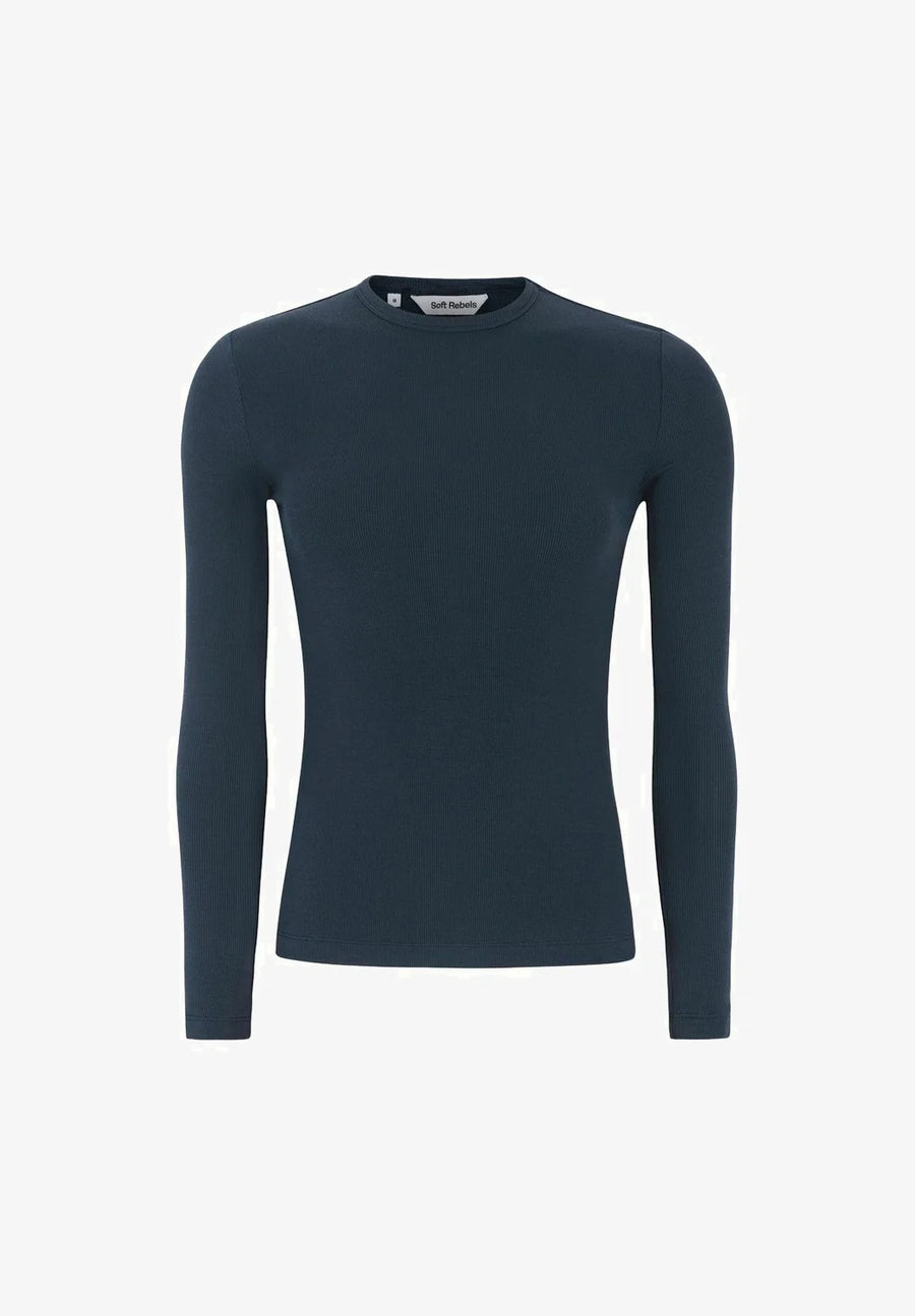Soft Rebels Srfenja O-Neck Langarmshirt total eclipse