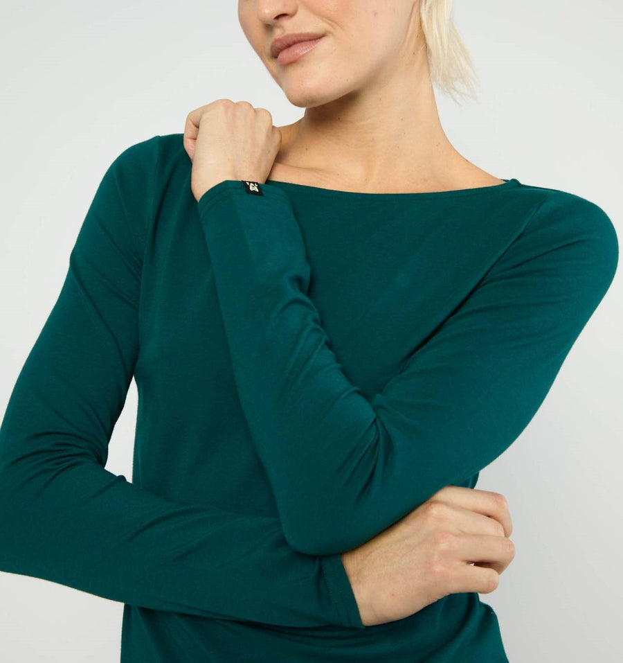 Blutsgeschwister Oh Marine teal pearl, petrol Langarmshirt