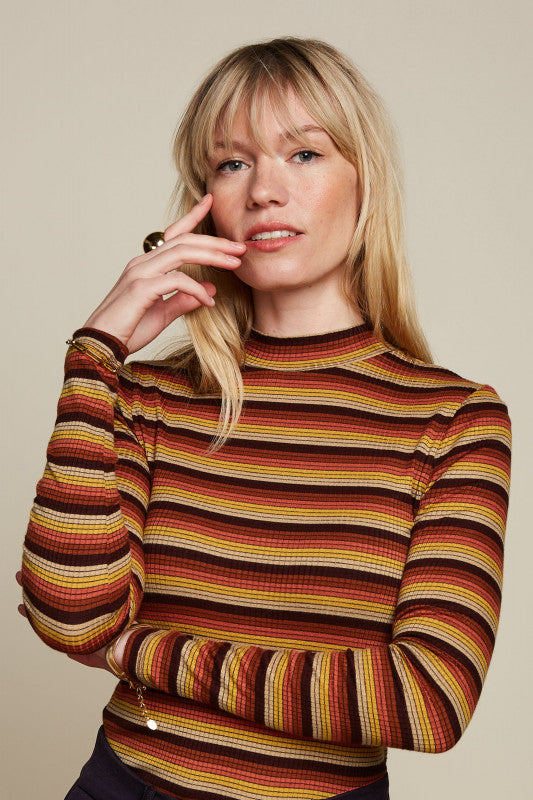 King Louie Turtle Top Vanna Stripe Mango Orange
