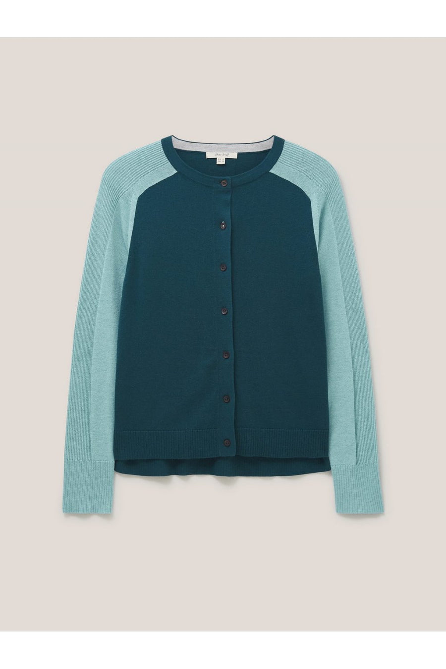 White Stuff Libby Crew Neck Cardigan mid teal