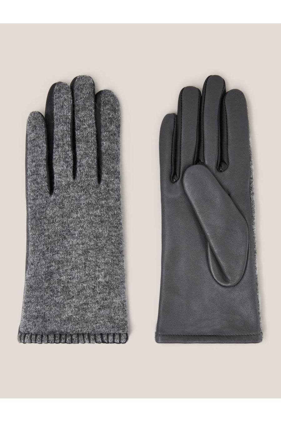 White Stuff Lucie Leather Glove mid grey Handschuhe