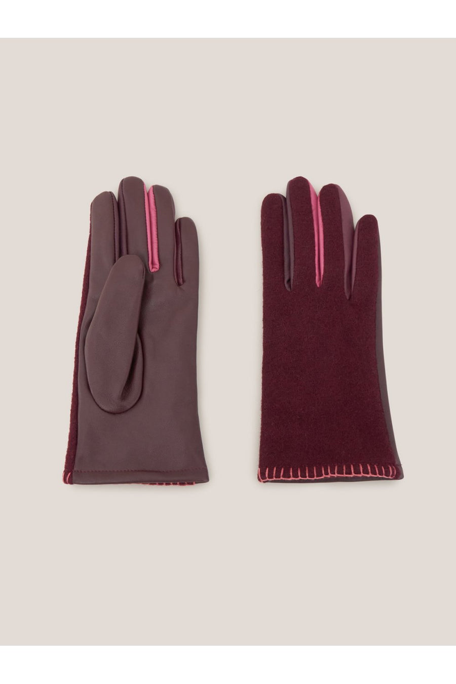 White Stuff Lucie Leather Glove plum Handschuhe