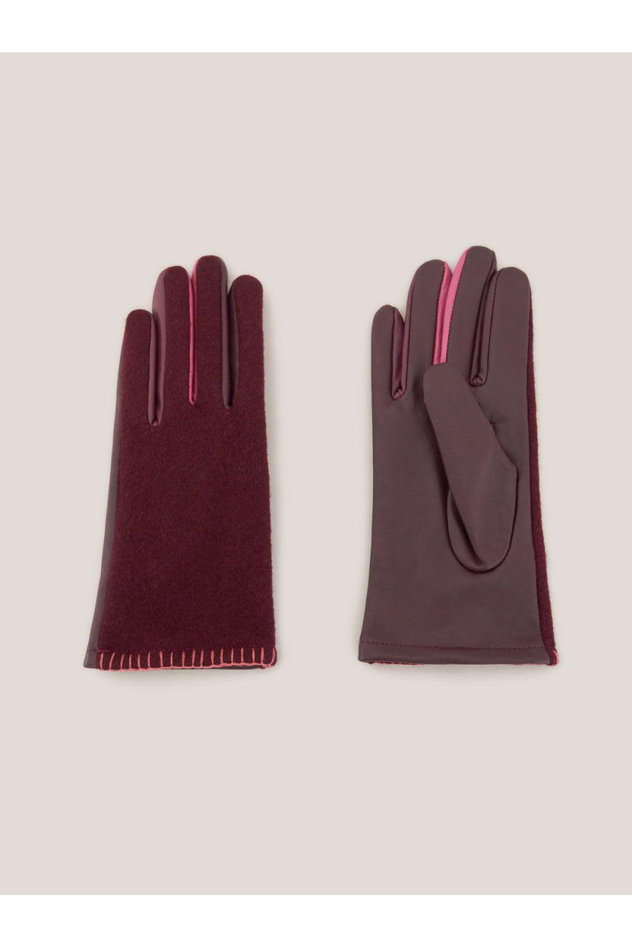 White Stuff Lucie Leather Glove plum Handschuhe