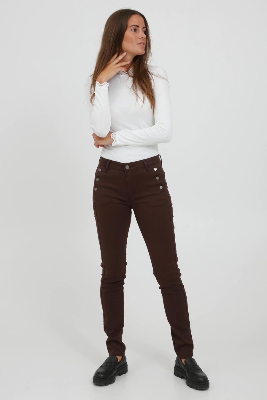 Fransa Casual Hose Frlomax, Coffee Bean, braun