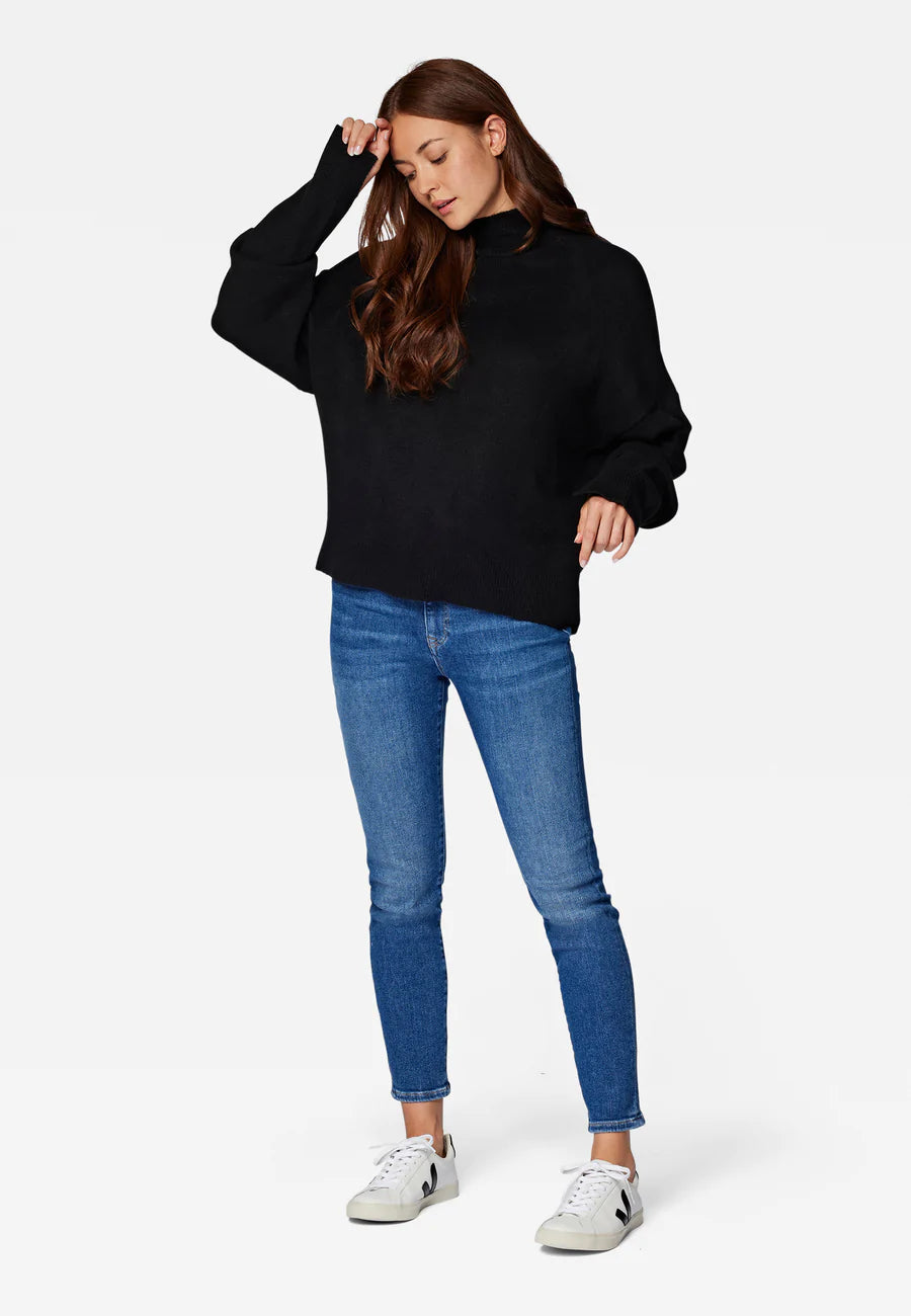 Mavi Pullover mit Stehkragen schwarz