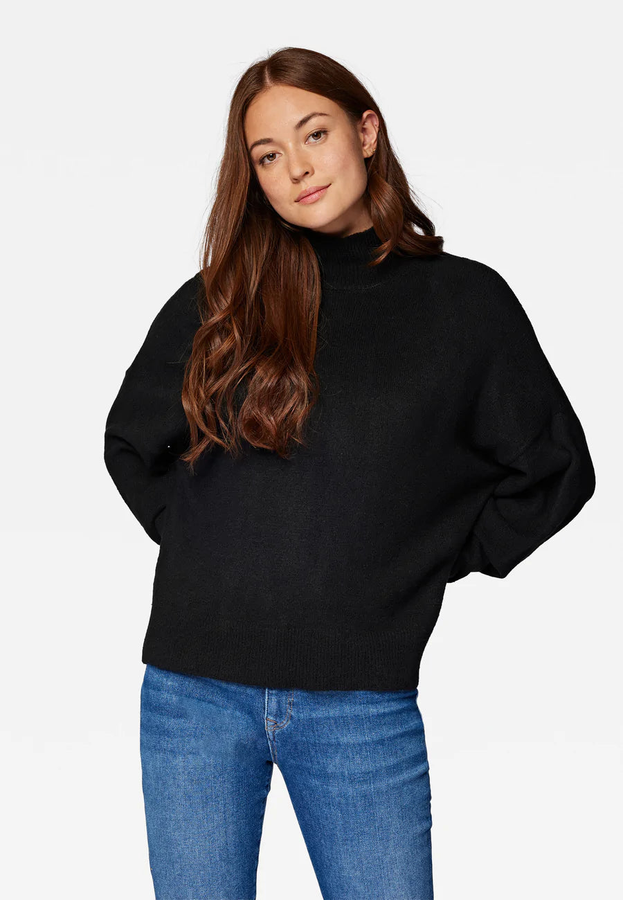 Mavi Pullover mit Stehkragen schwarz