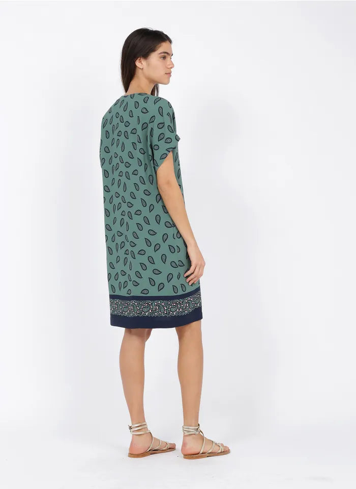 Nice Things Kleid in Grün mit Paisley-Muster