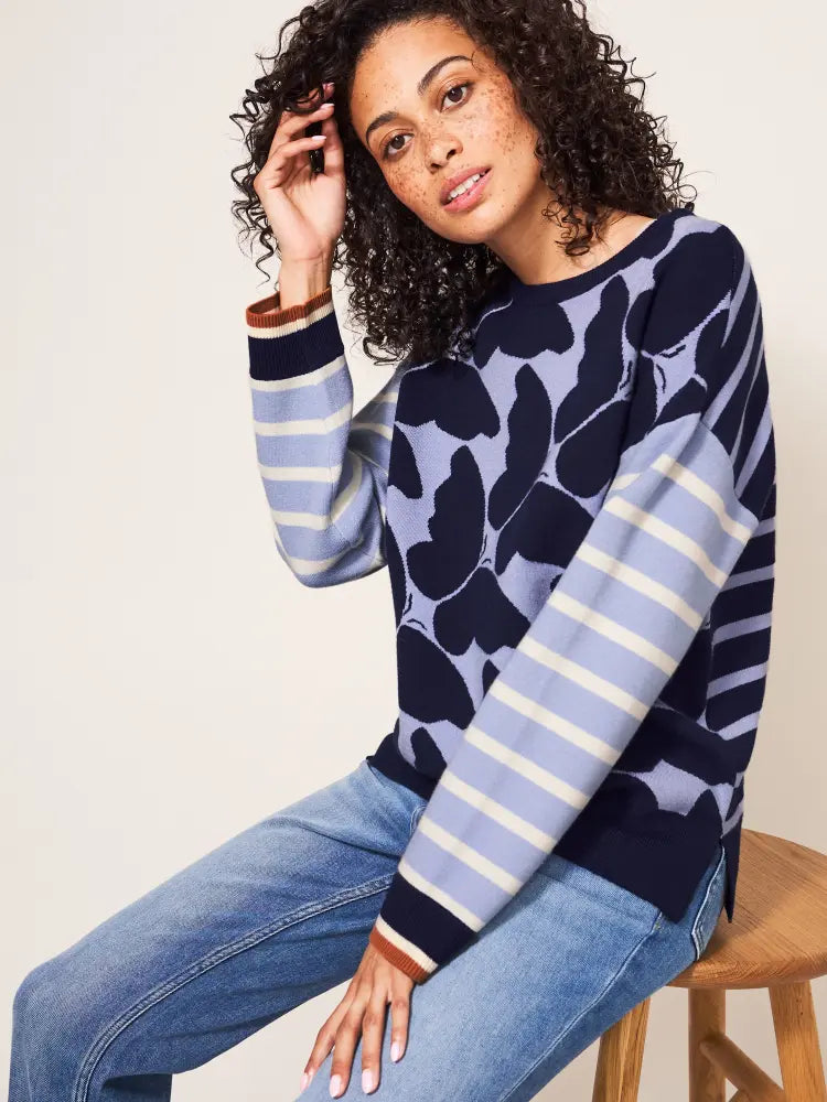 White Stuff Butterfly Pullover dunkelblau