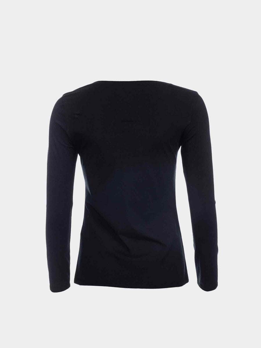 ATO Deborah - Longsleeve mit Rundhalsausschnitt, GOTS, Schwarz