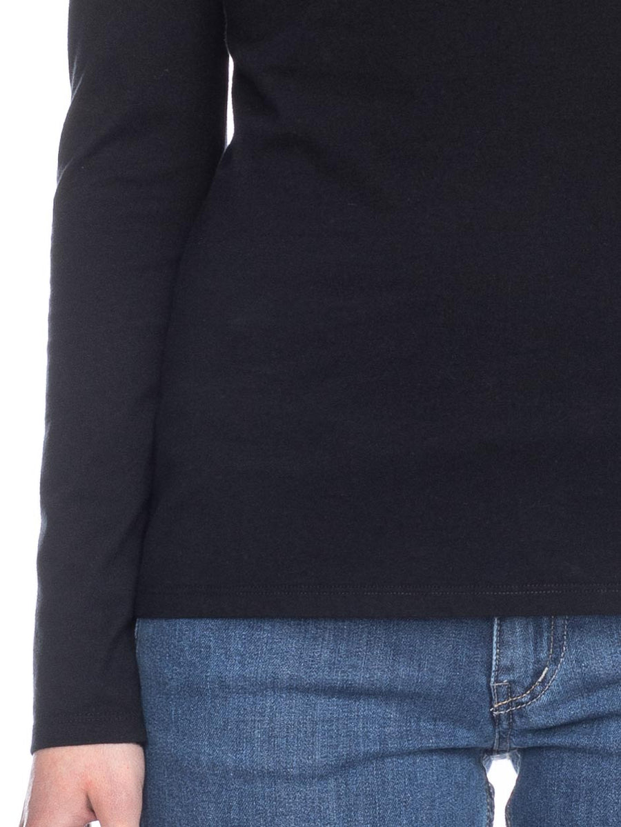 ATO Deborah - Longsleeve mit Rundhalsausschnitt, GOTS, Schwarz