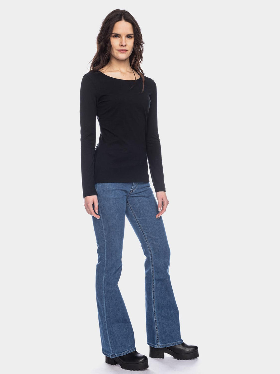 ATO Deborah - Longsleeve mit Rundhalsausschnitt, GOTS, Schwarz