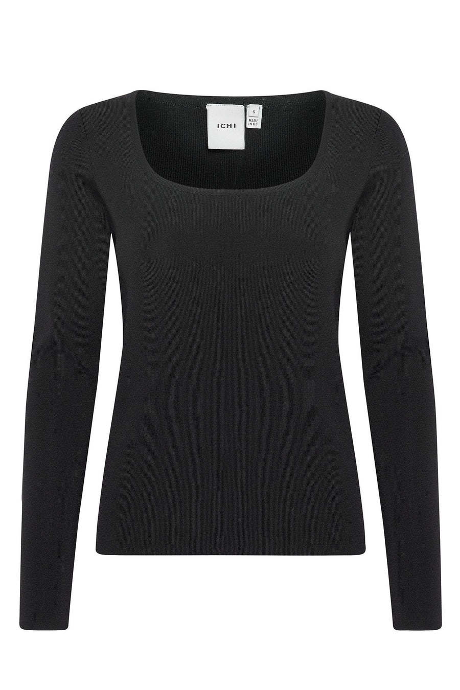 ICHI Ihmatise, schwarzes Langarmshirt, Pullover