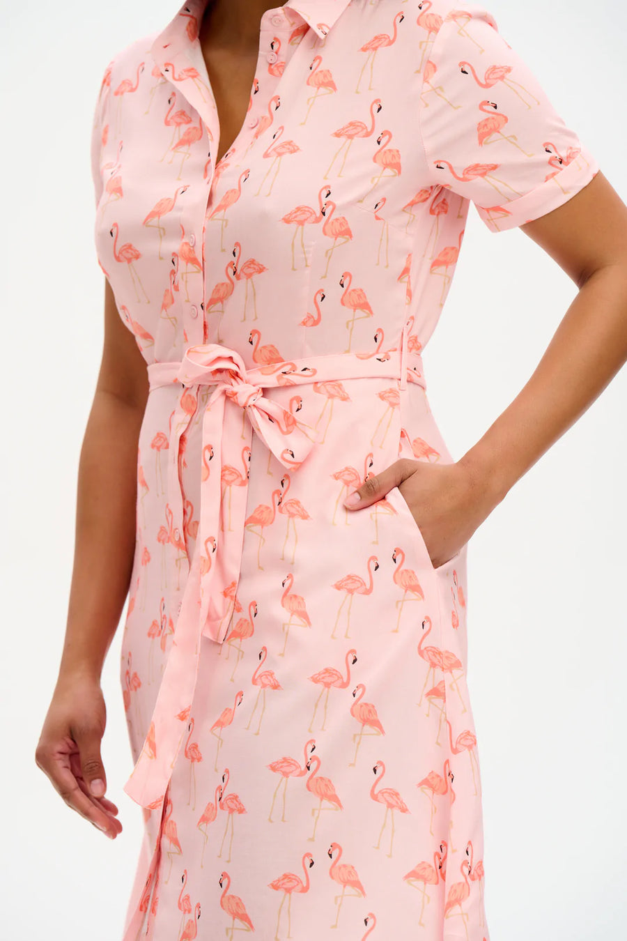 Sugarhill Kleid Abby rosa mit Flamingos