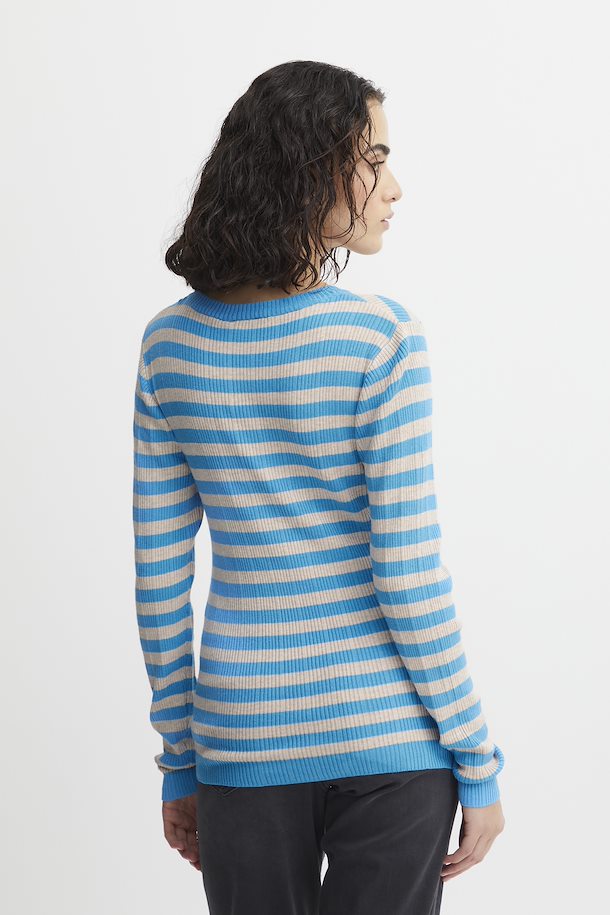 ICHI Ihmafa Langarmshirt gestreift blau grau