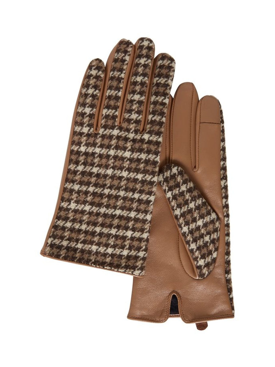handschuhe kariert ICHI Iaelina Gloves natural, Lederhandschuhe, kariert – Haltestelle Rostock