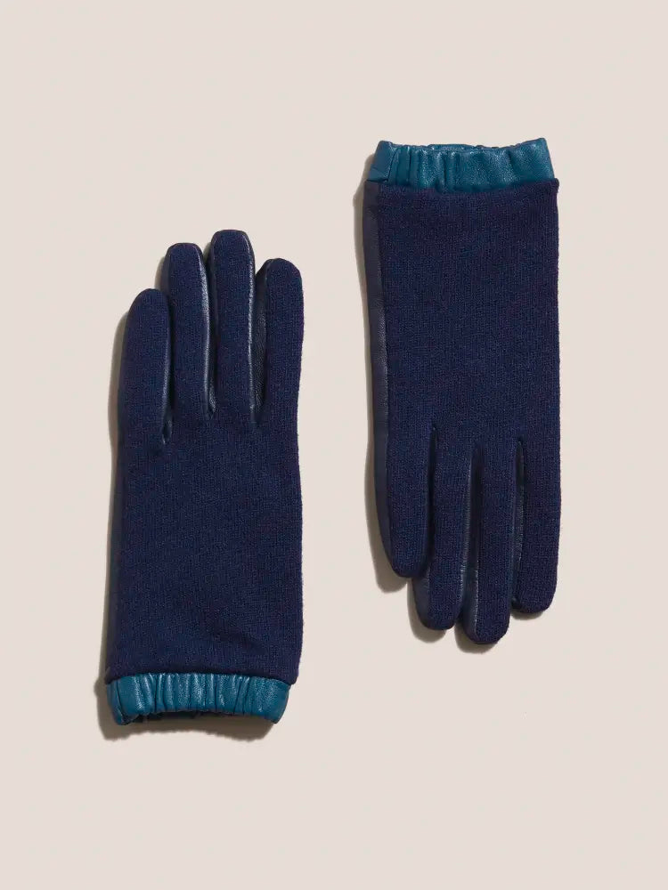 White Stuff Lucie Handschuhe aus Leder blau