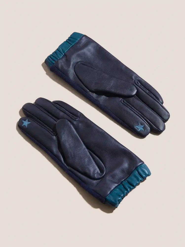 White Stuff Lucie Handschuhe aus Leder blau
