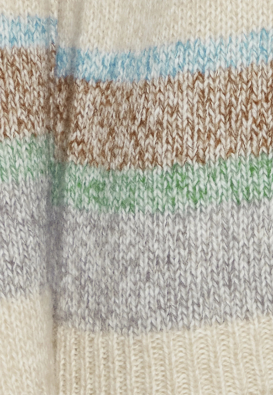 B.young Byomia Strickpullover gestreift beige blau braun