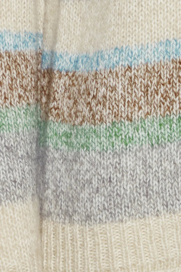 B.young Byomia Strickpullover gestreift beige blau braun
