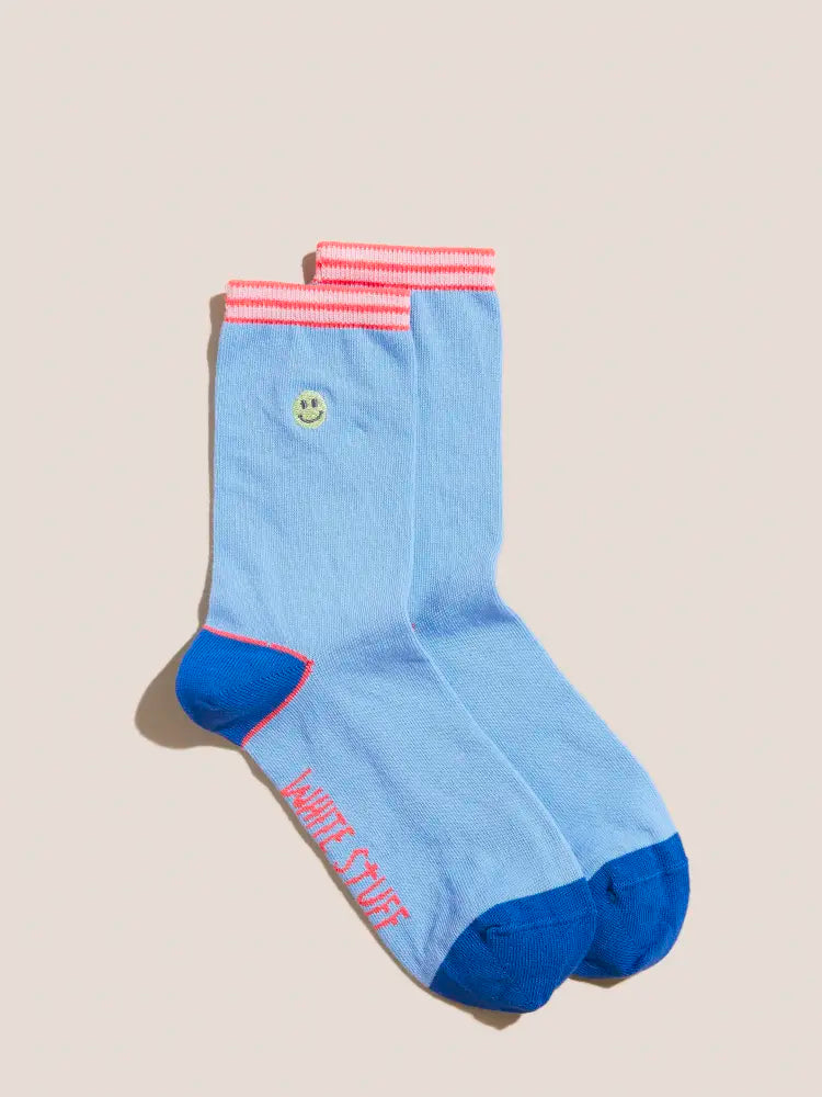 White Stuff Socken Smiley blau