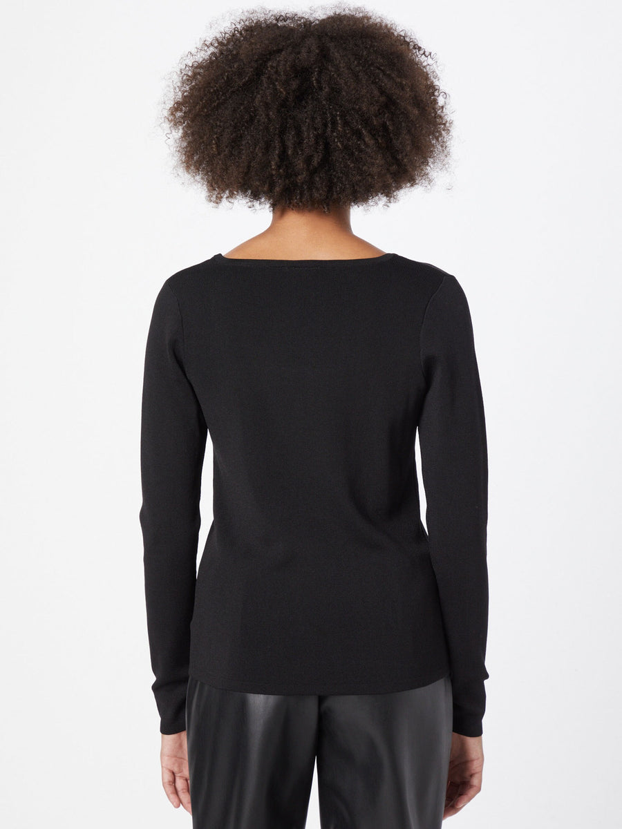 ICHI Ihmatise, schwarzes Langarmshirt, Pullover